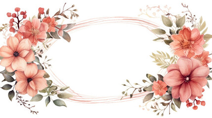 Fototapeta premium A charming frame of delicate floral elements, creating a timeless and enchanting background for your elegant designs and projects