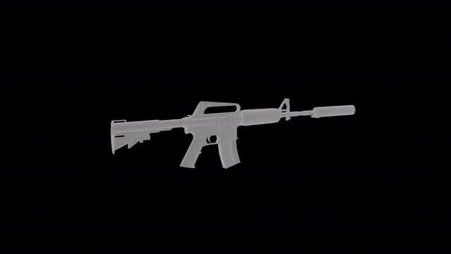 3D animated Rifle m4a1 Proffesional military pack alpha mate