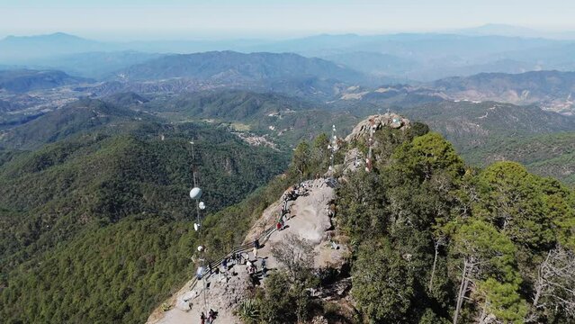Tourists Visiting La Bufa Lookout in San Sebastian del Oeste, Jalisco, Jalisco. Vertical Video