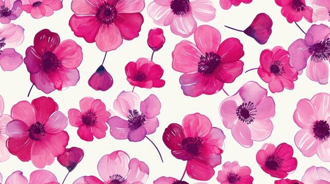  a bunch of pink and red flowers on a white background with a pink and red flower in the middle of the picture.