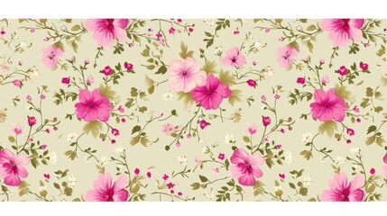  a floral wallpaper with pink flowers and green leaves on a light green background with white and pink flowers and green leaves on a light green background.