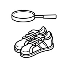 Cute line art outline cartoon school stationery and supplies vector design art for students and education