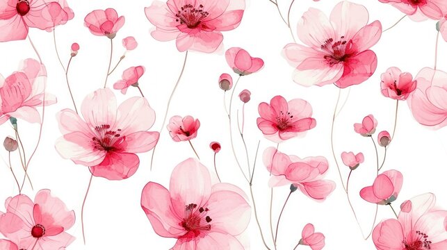  a bunch of pink flowers on a white background with lots of pink flowers in the middle of the picture and a few smaller pink flowers in the middle of the picture.