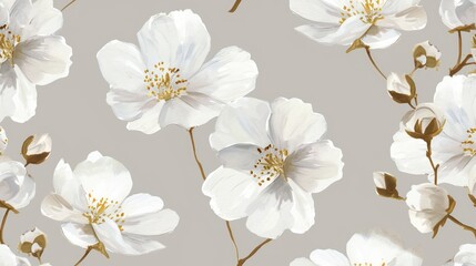  a close up of a white flower on a gray background with a gold line in the middle of the flower.