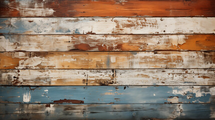 Wallpaper with painted wooden surface.
