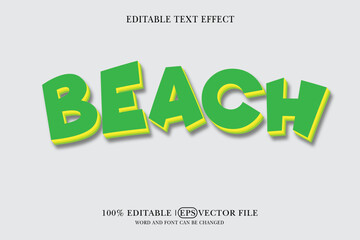Text style effect that can be edited  Beach theme for text style.