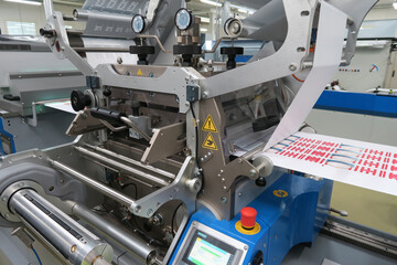 Industrial digital printing machine at work