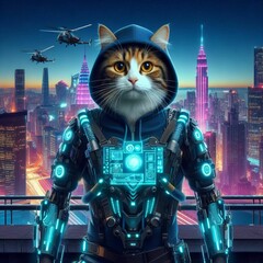 future ninja cat AI generative 