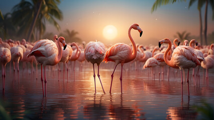 group of flamingos