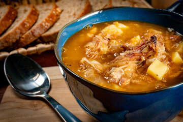 Traditional sour cabbage soup.