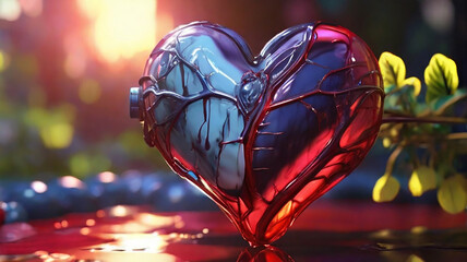 There are Beautiful red heart.