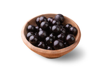 Jabuticabas on a bowl isolated over white background
