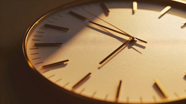 Gold and White Clock Face