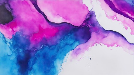 Dark Pink and blue abstract alcohol ink painting background