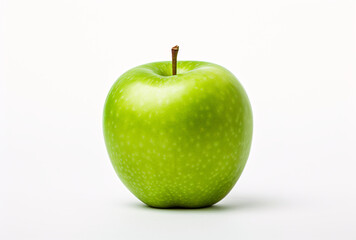 Green apple on white background