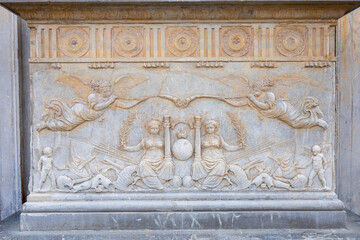 Palacio de Carlos V. Alhambra palace and fortress complex located in Granada,  monument of Islamic architecture and  Spanish Renaissance architecture