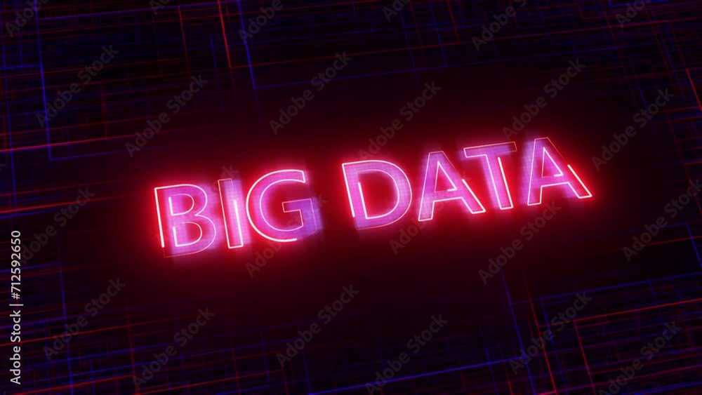 Poster big data concept on futuristic cyberspace background with hud .