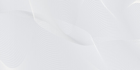 Curved smooth geometric wave line design, geometric wavy Creative line art, Abstract modern seamless Digital future technology concept, Undulate gray wave swirl line background.