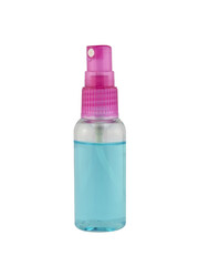 sanitizer alcohol spray in glass bottle with purple lid isolated on transparent