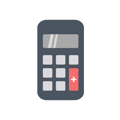 Electronic calculator icon. Flat style. Vector illustration