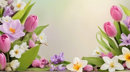 pink tulips  background