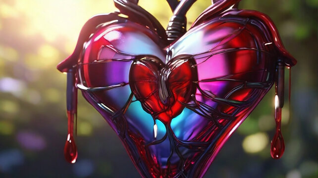 There are Beautiful red heart.