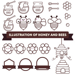 벌과 꿀 일러스트 모음