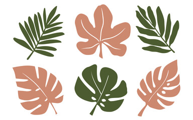 Abstract leaves vector clipart. Spring illustration.