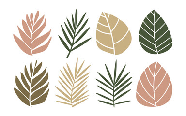Abstract leaves vector clipart. Spring illustration.