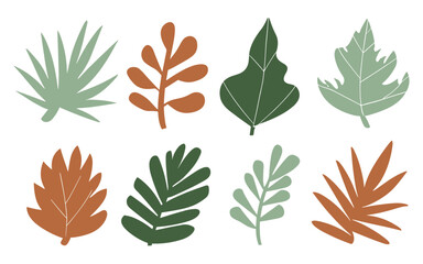 Abstract leaves vector clipart. Spring illustration.