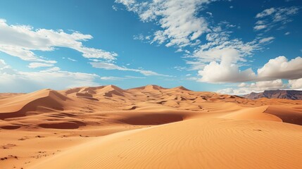 Fototapeta na wymiar The background depicts a vast desert landscape during daylight hours. 