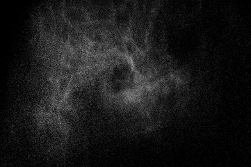 Abstract splashes of water on black background. White explosion. Light overlay texture.	
 - obrazy, fototapety, plakaty