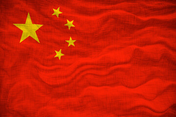 National flag of the People's Republic of China.  Background  with flag of the People's Republic of China.
