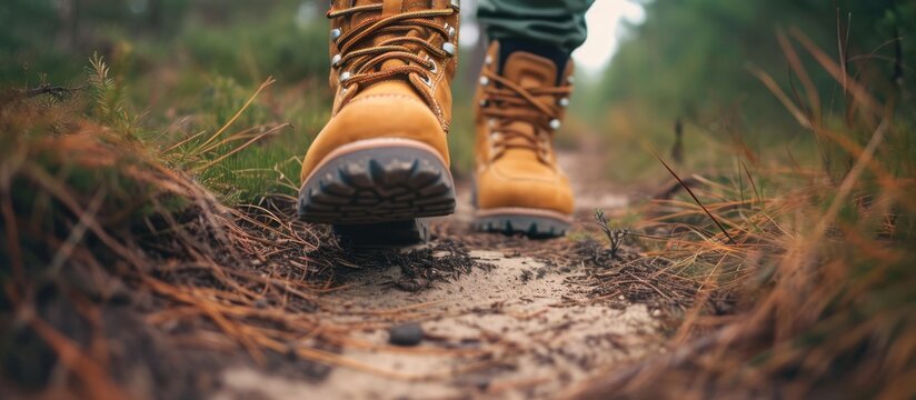 Boot on trail, text: Inspire.