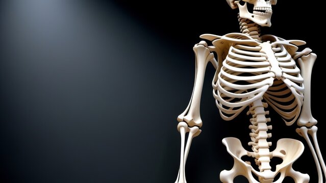 human skeleton in front of a background ai generated