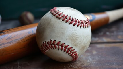 A baseball-focused background with room for text, showcasing the baseball against a fitting backdrop

