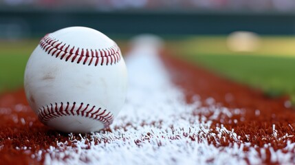 A baseball-focused background with room for text, showcasing the baseball against a fitting backdrop