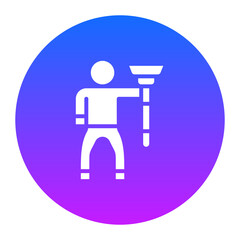 Man Holding Wiper Icon of Housekeeping iconset.