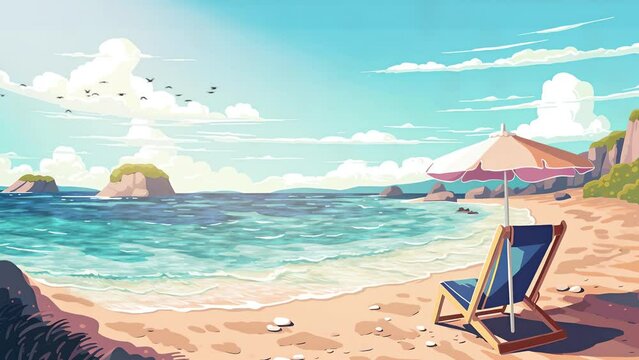 Animated Vtuber Background for Twitch of a Beach