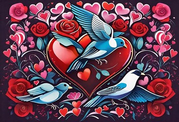 Enchanted Roses and Hearts: A Tapestry of Valentine's Romance