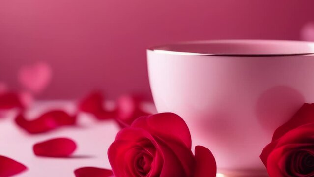 cup of tea with rose petals
