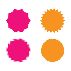 Starburst promo different sticker shape vector sale splash. Starburst round badge promo sticker. EPS file 1.