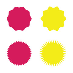 Starburst promo different sticker shape vector sale splash. Starburst round badge promo sticker. EPS file 2.
