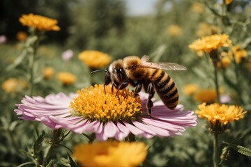 bee in the summer
Description:
“Experience the vibrancy of summer with our exquisite high-definition stock photograph that captures the quintessential moment of a bee in mid-pollination. This Adobe