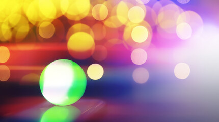 Abstract background with glowing ball and bokeh. Divination and prediction of fate.