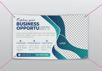 modern business Fabric Banners design template