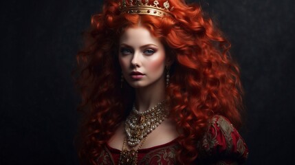 Naklejka na ściany i meble Majestic red haired queen 