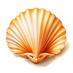 Golden Clam Illustration in Soft Pastel Colors, Ideal for Children's Creative Projects and Educational Graphics