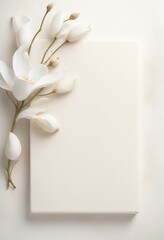 Blank Notebook with White Flowers - New Beginnings Concept
