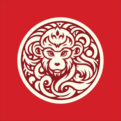 Fototapeta premium Vector Zodiac Sign for Year of Monkey